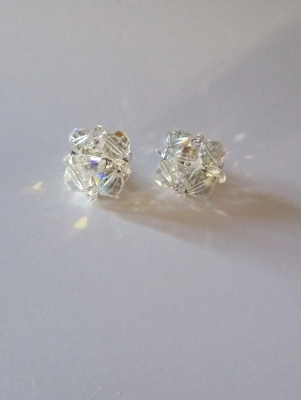 Vintage Crystal Bead Clip On Earrings - SIGNED Laguna - Picture 2 of 5